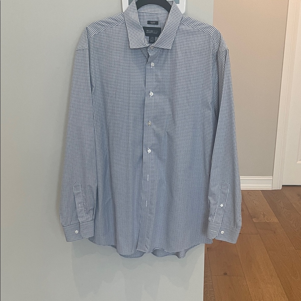 Kenneth Cole Men's Blue Checkered Button-Down Shirt